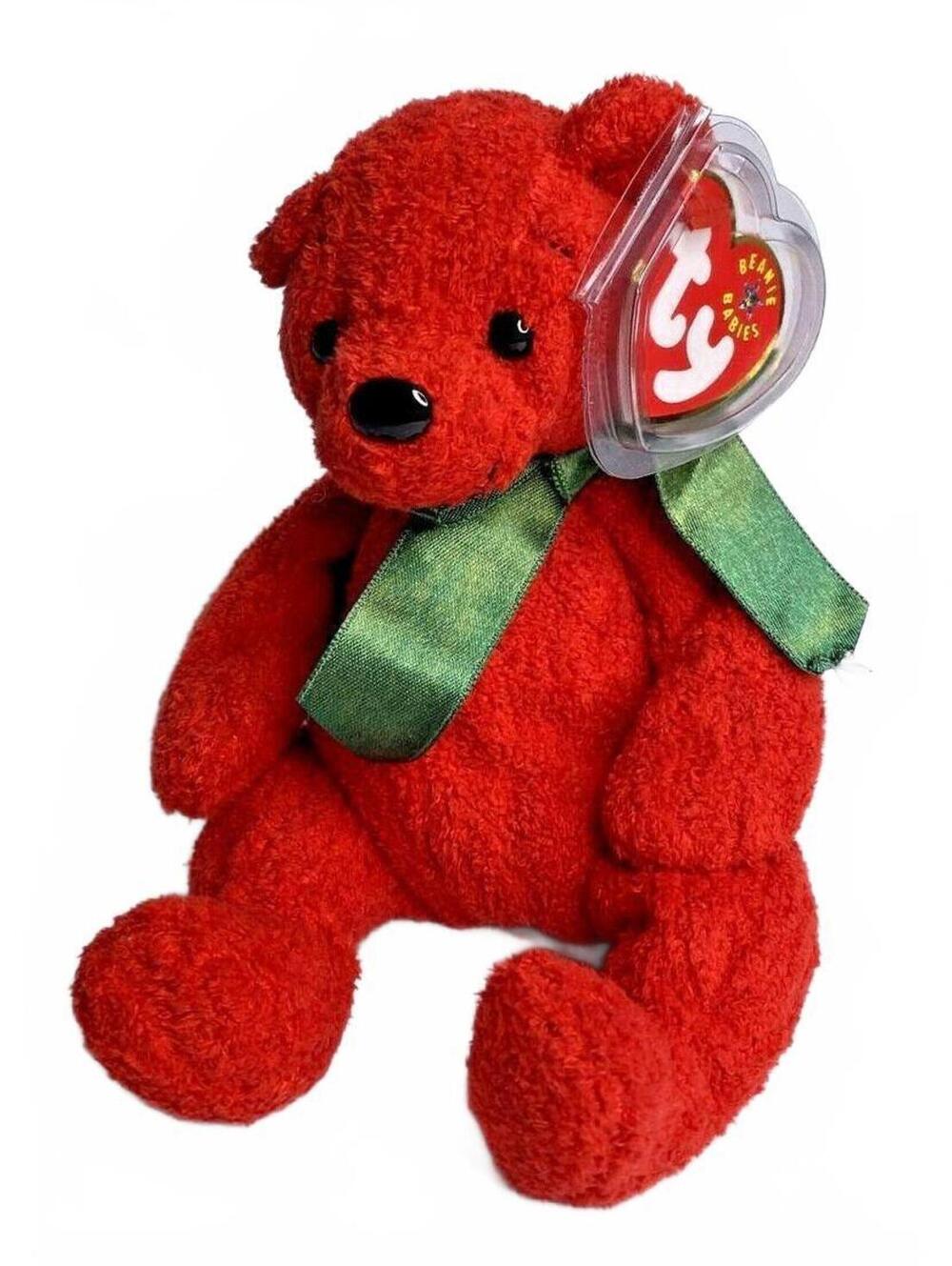 Vintage Christmas 2001 Ty Beanie Baby "Mistletoe" Retired Holiday Bear